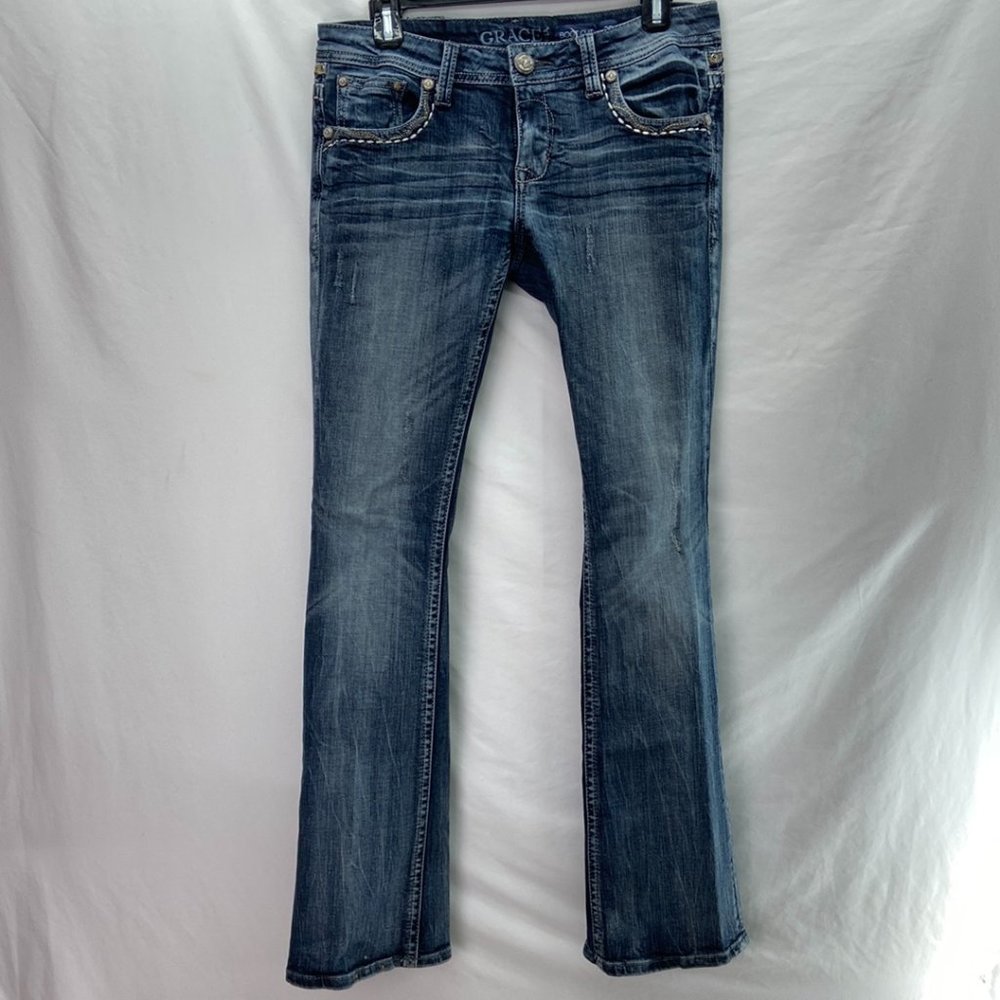 Grace in LA Low Rise Bootcut Denim Jeans - Size 29